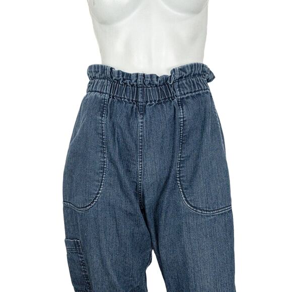 Pietsie Baja Paperbag Pants in blue denim Size M Made in CA - Picture 6 of 9